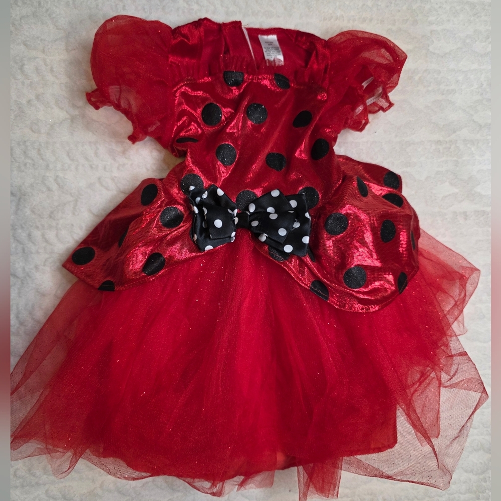 Toddler Ladybug Costume Dress | Red & Black Polka Dot Tutu | Size 2T/3T